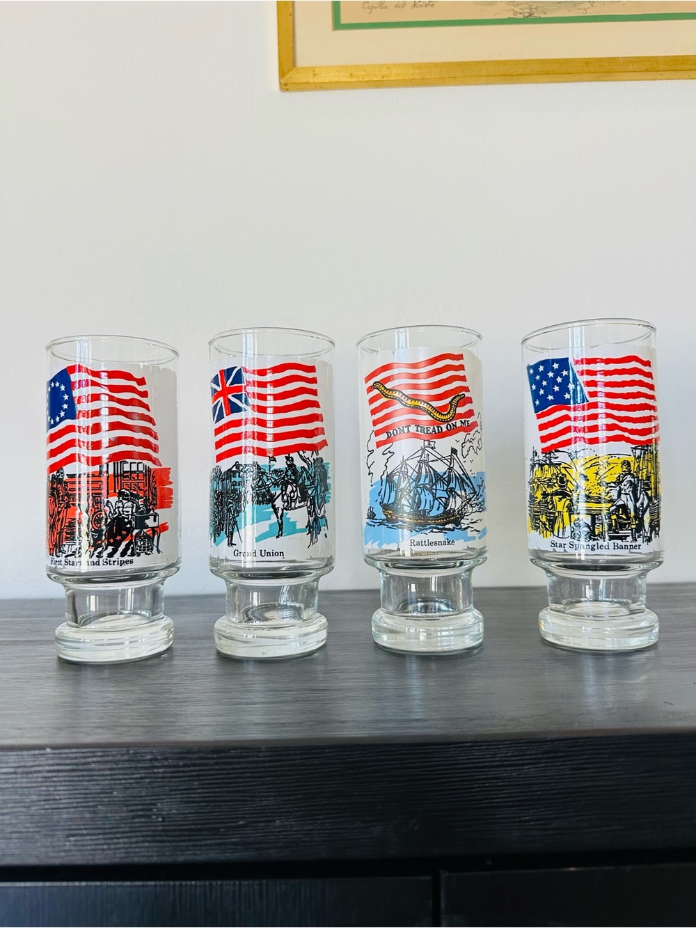 Set of Vintage 70’s National Flag Collection Glass Tumblers